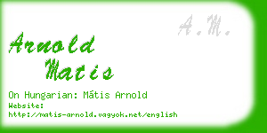 arnold matis business card